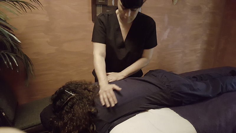A massage therapy session